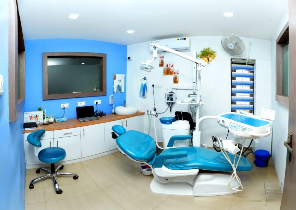 Advanced dental chair setup in a clean treatment room at Iris Dental Care